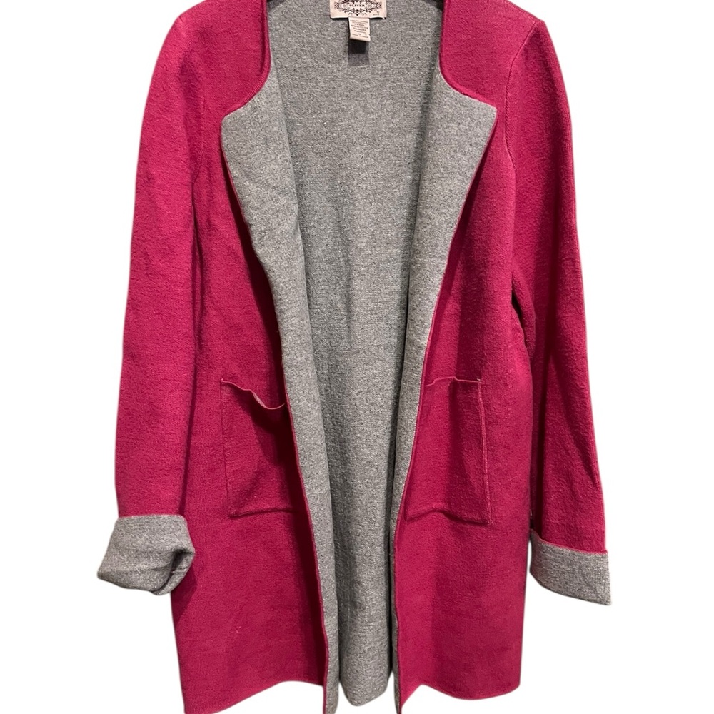 Olivers Fuchsia and Gray Open Front Cardigan